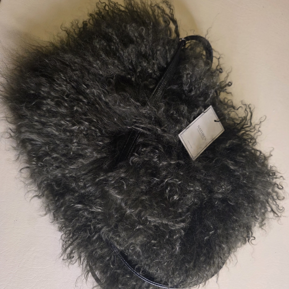 Dark Olive Fur Crossbody Bag